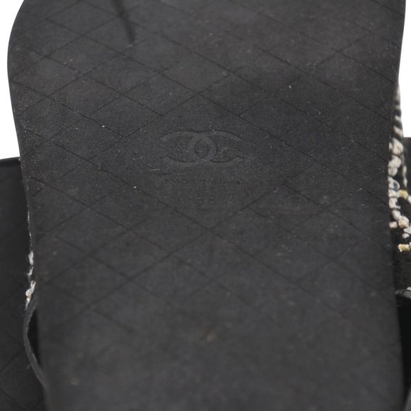 Chanel Cc Strap 38 Quilted Diamond Crystal Canvas Dad Sandals CC-0602N-0007 - Picture 10 of 10